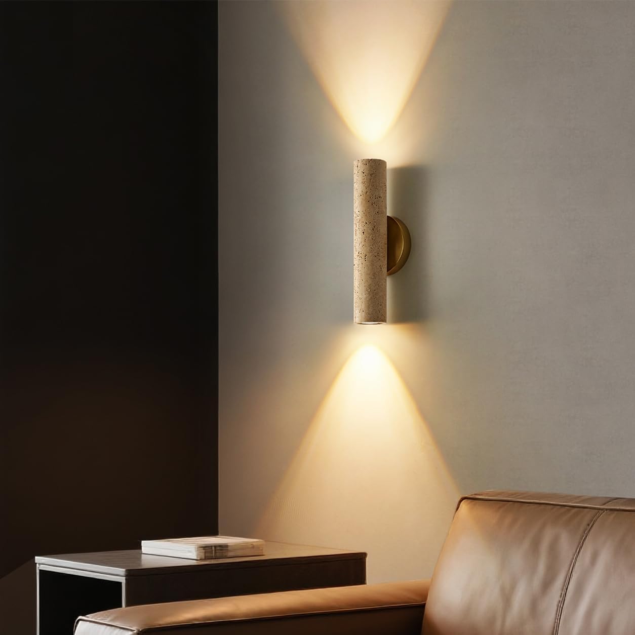 Yellow Cave Stone Wabi Sabi Wall Sconce