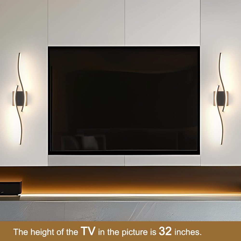 Black Dimmable LED Wall Sconces 2 Pack