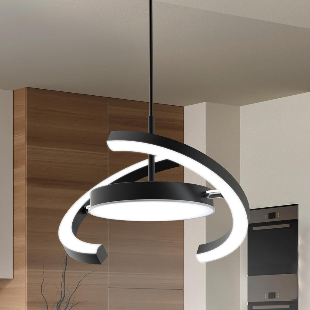 Black Dimmable Saturn Ring Pendant Light