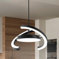 Black Dimmable Saturn Ring Pendant Light