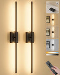 Black Rotatable Rechargeable Wall Sconces 2 Pack