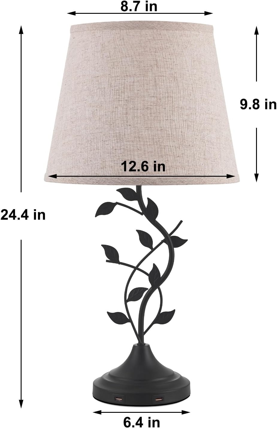 USB Charging Bedside Table Lamp