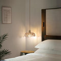Brass Amber Glass Vintage Pendant Light