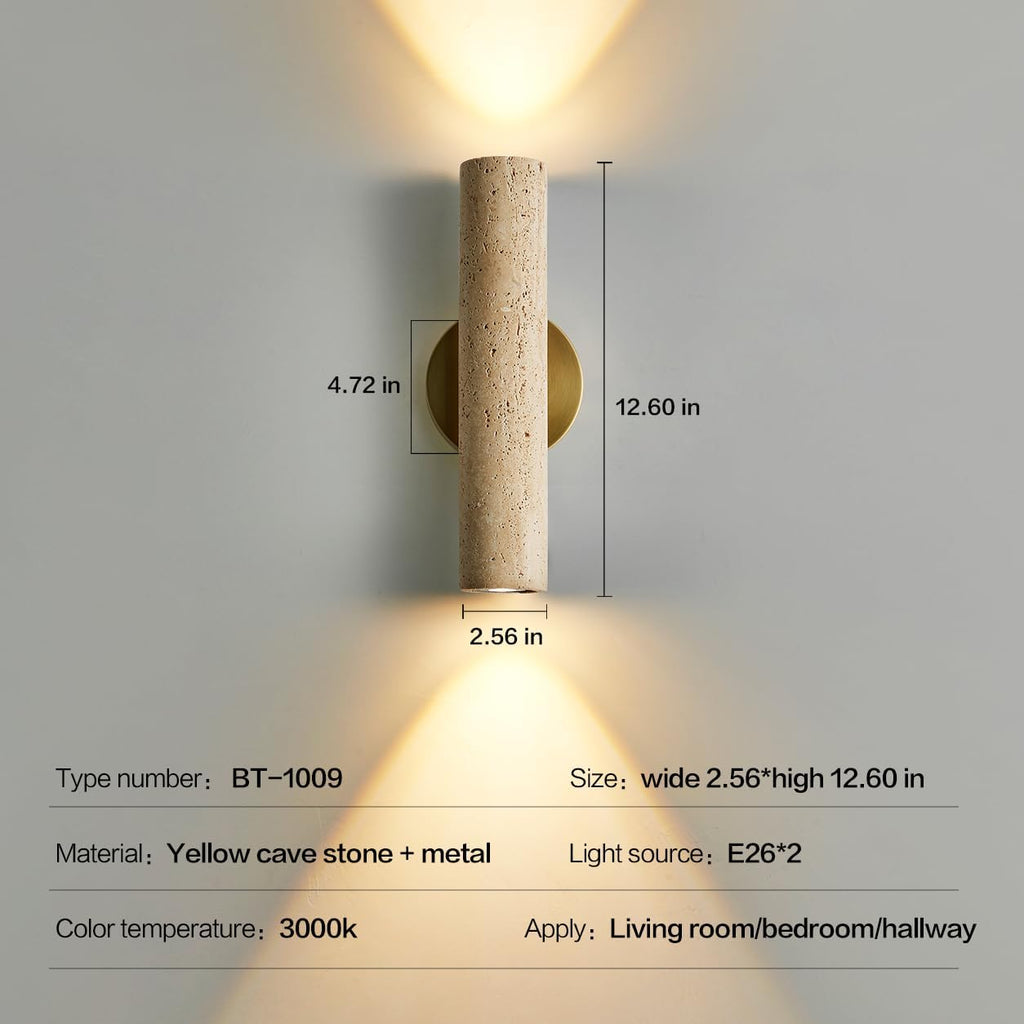 Yellow Cave Stone Wabi Sabi Wall Sconce