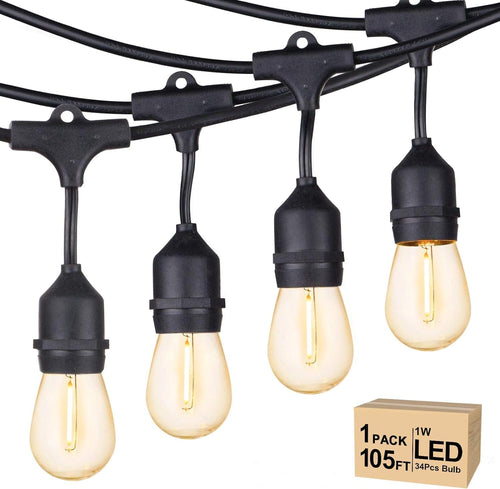 105FT Dimmable S14 Outdoor String Lights