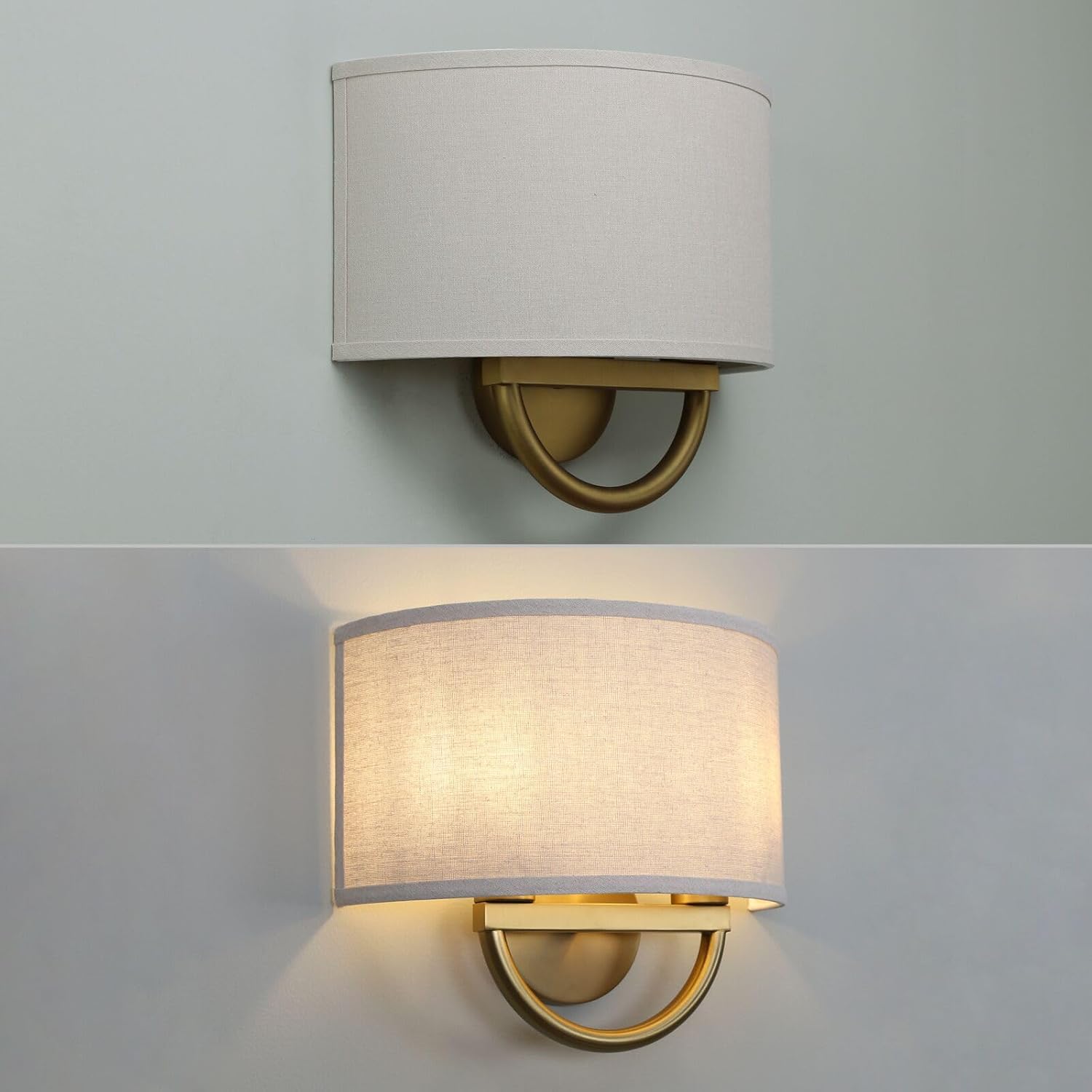 Brass Linen 2-Light Vintage Wall Sconce
