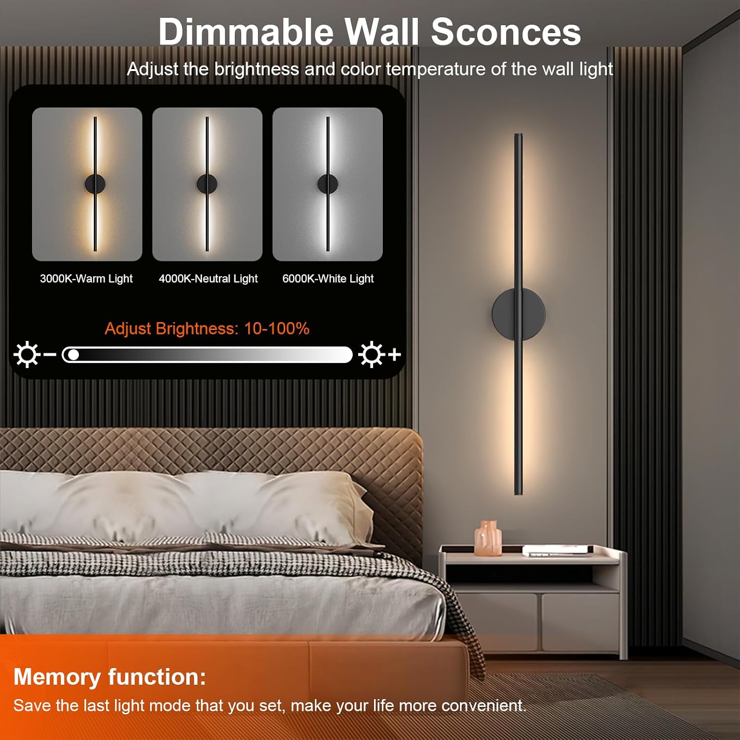 360° Rotatable Rechargeable Wall Sconces 2 Pack