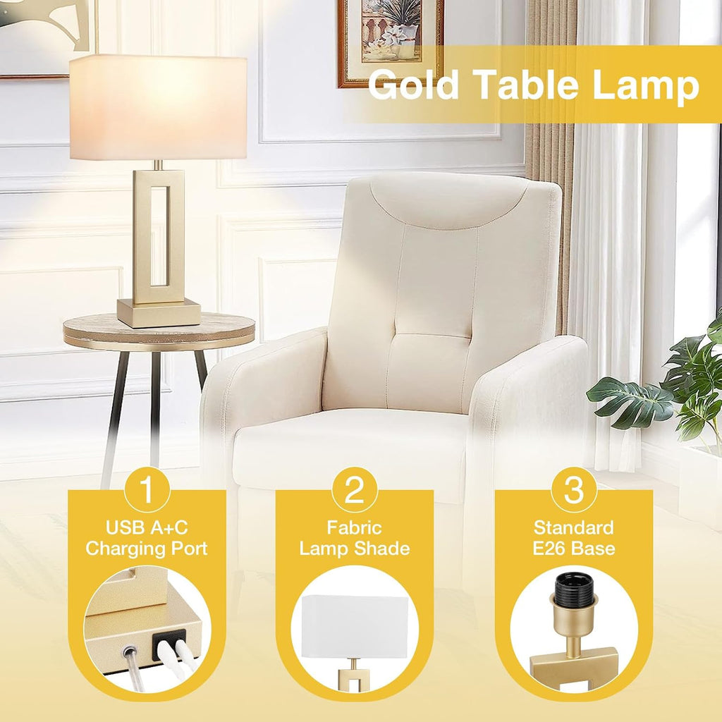 Gold Touch USB Dimmable Table Lamps 2 Pack