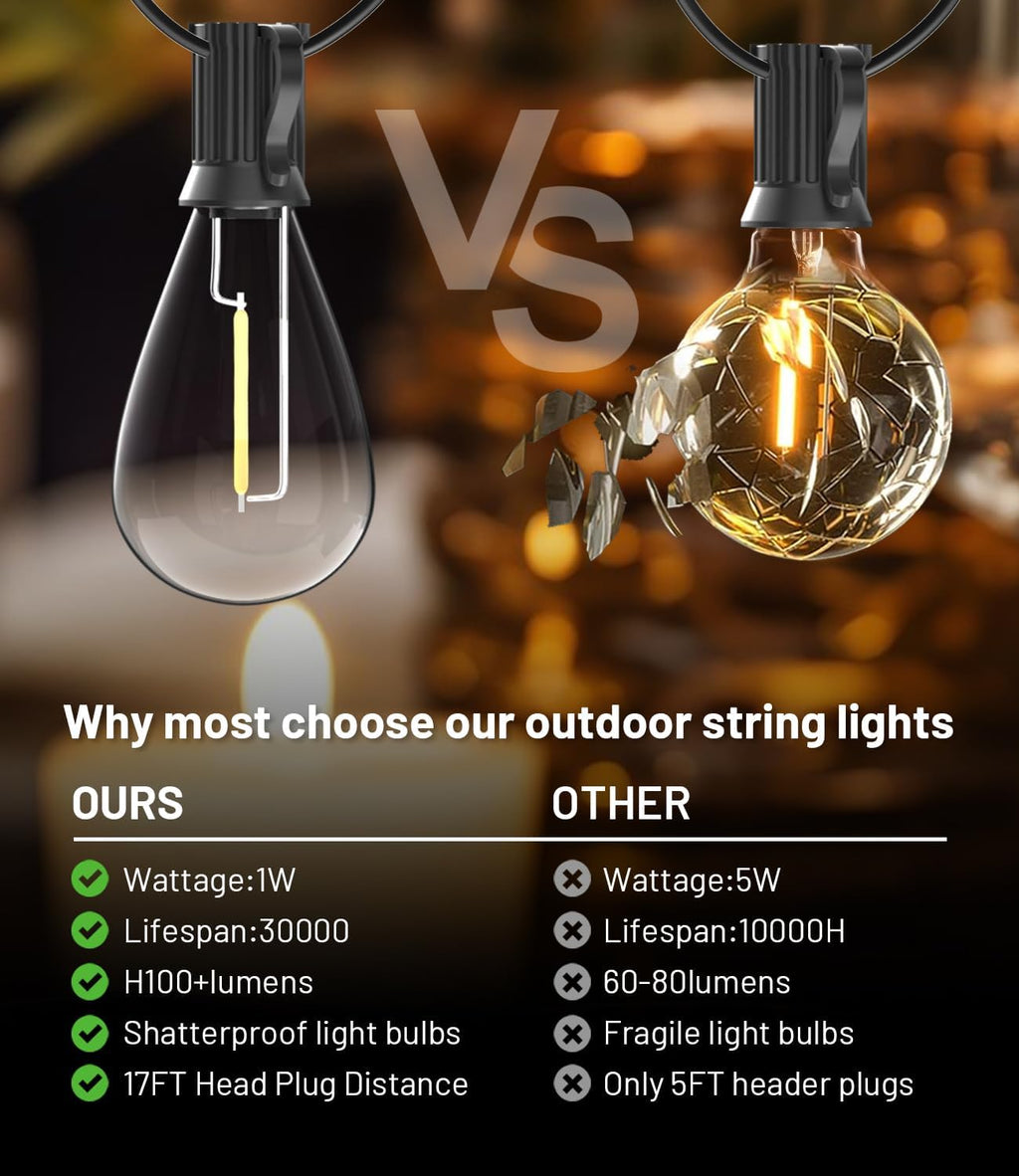 200FT S11 Waterproof Patio String Lights