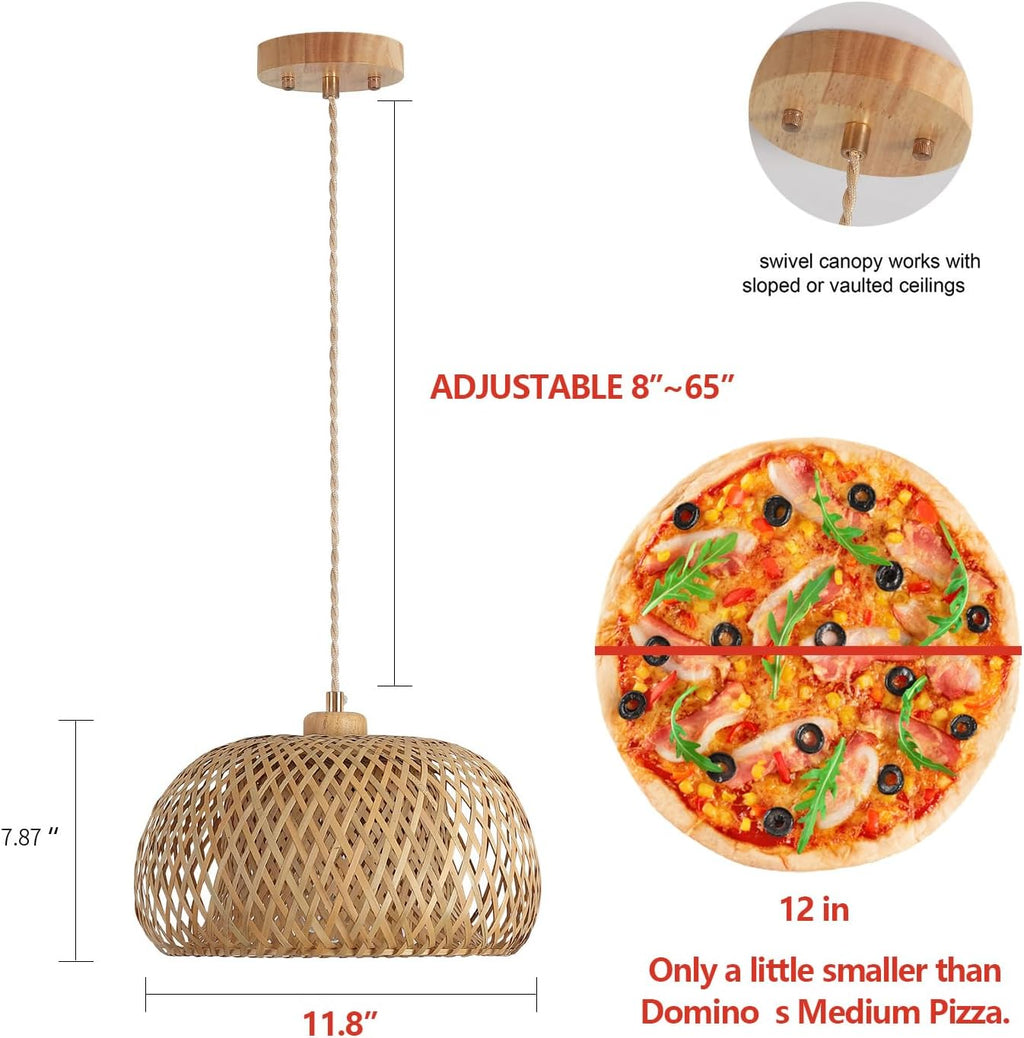 Bamboo Boho Basket Pendant Light