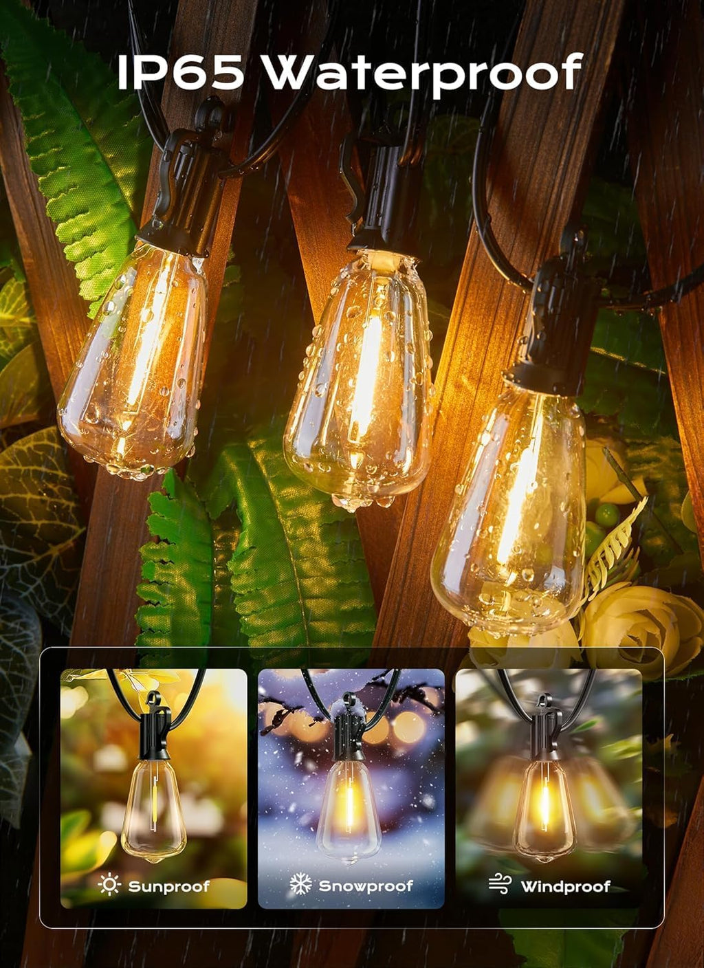 100FT Dimmable ST38 Patio Lights
