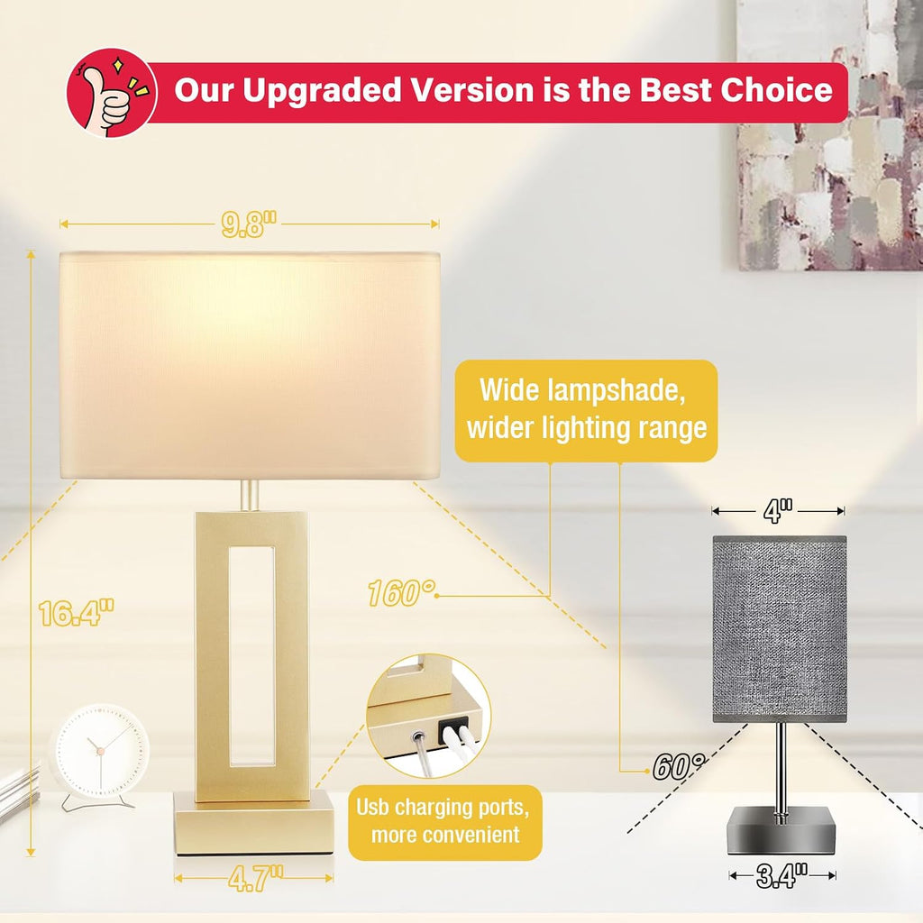 Gold Touch USB Dimmable Table Lamps 2 Pack