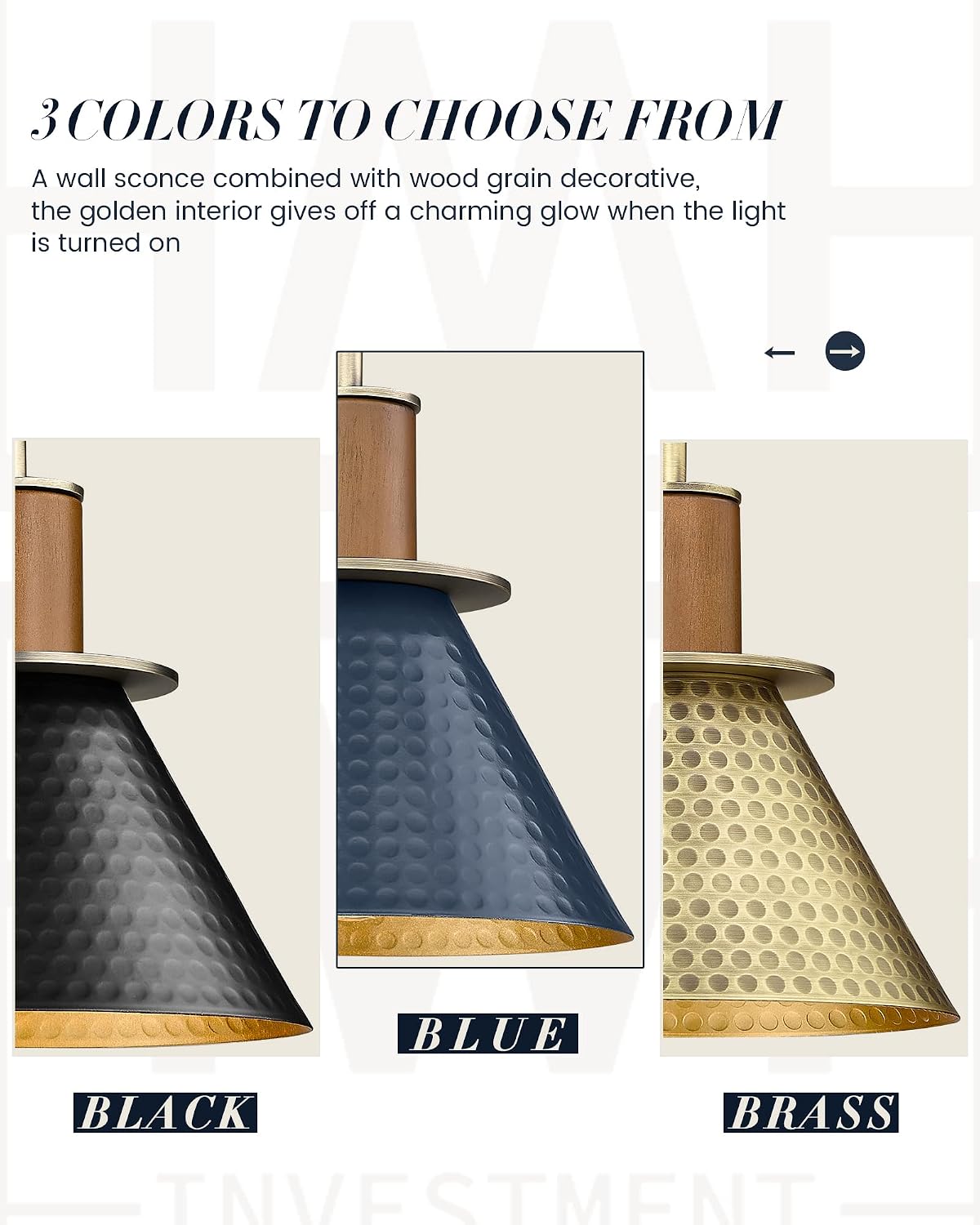 Navy Blue Industrial Wall Sconce