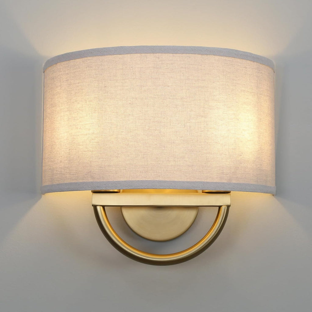 Brass Linen 2-Light Vintage Wall Sconce