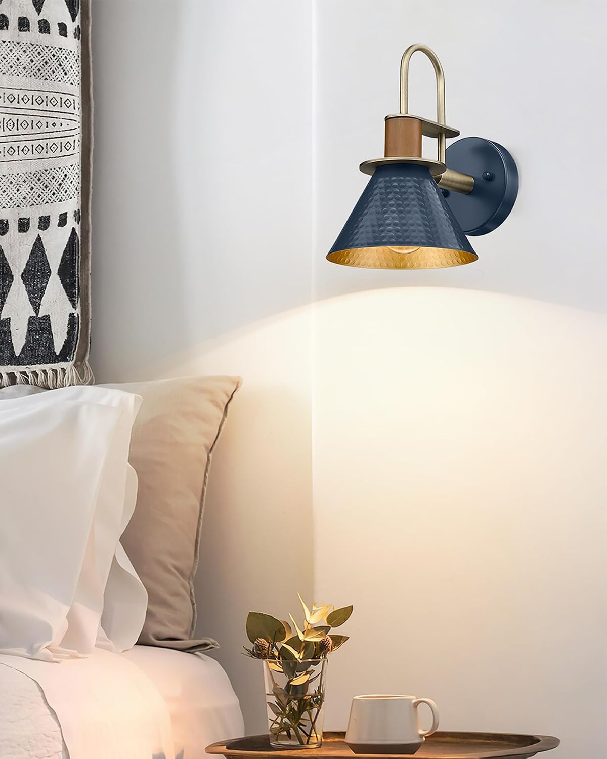 Navy Blue Industrial Wall Sconce