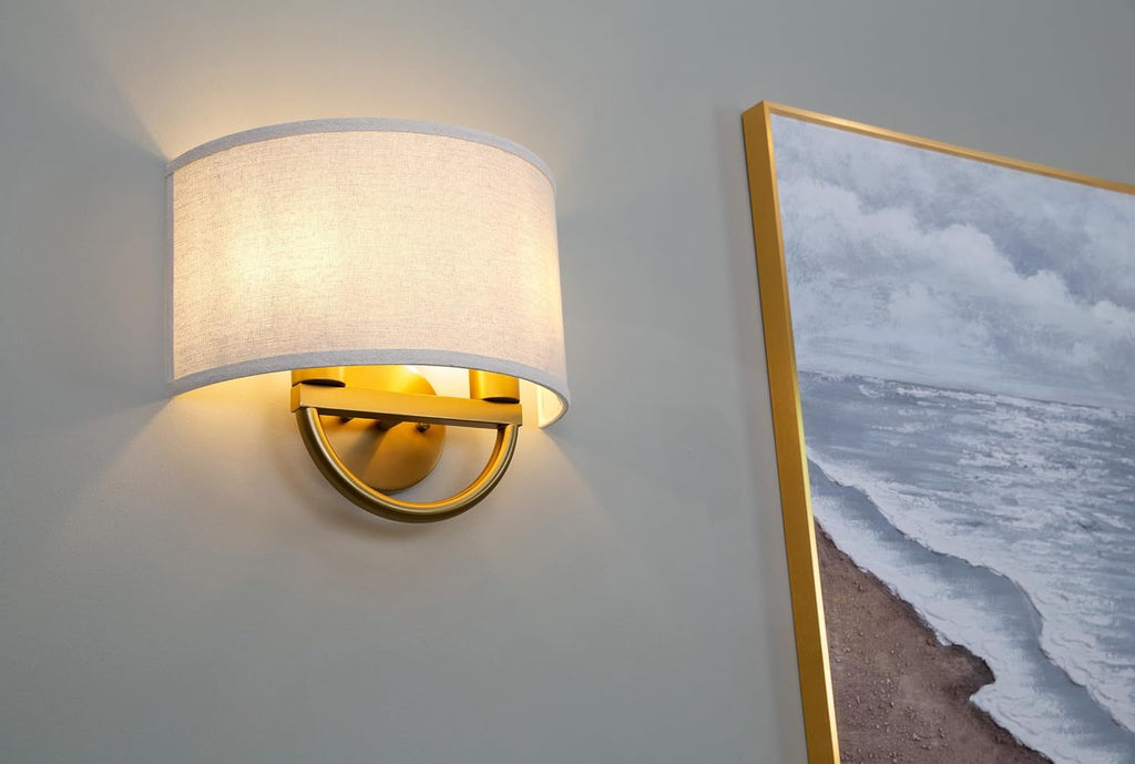 Brass Linen 2-Light Vintage Wall Sconce