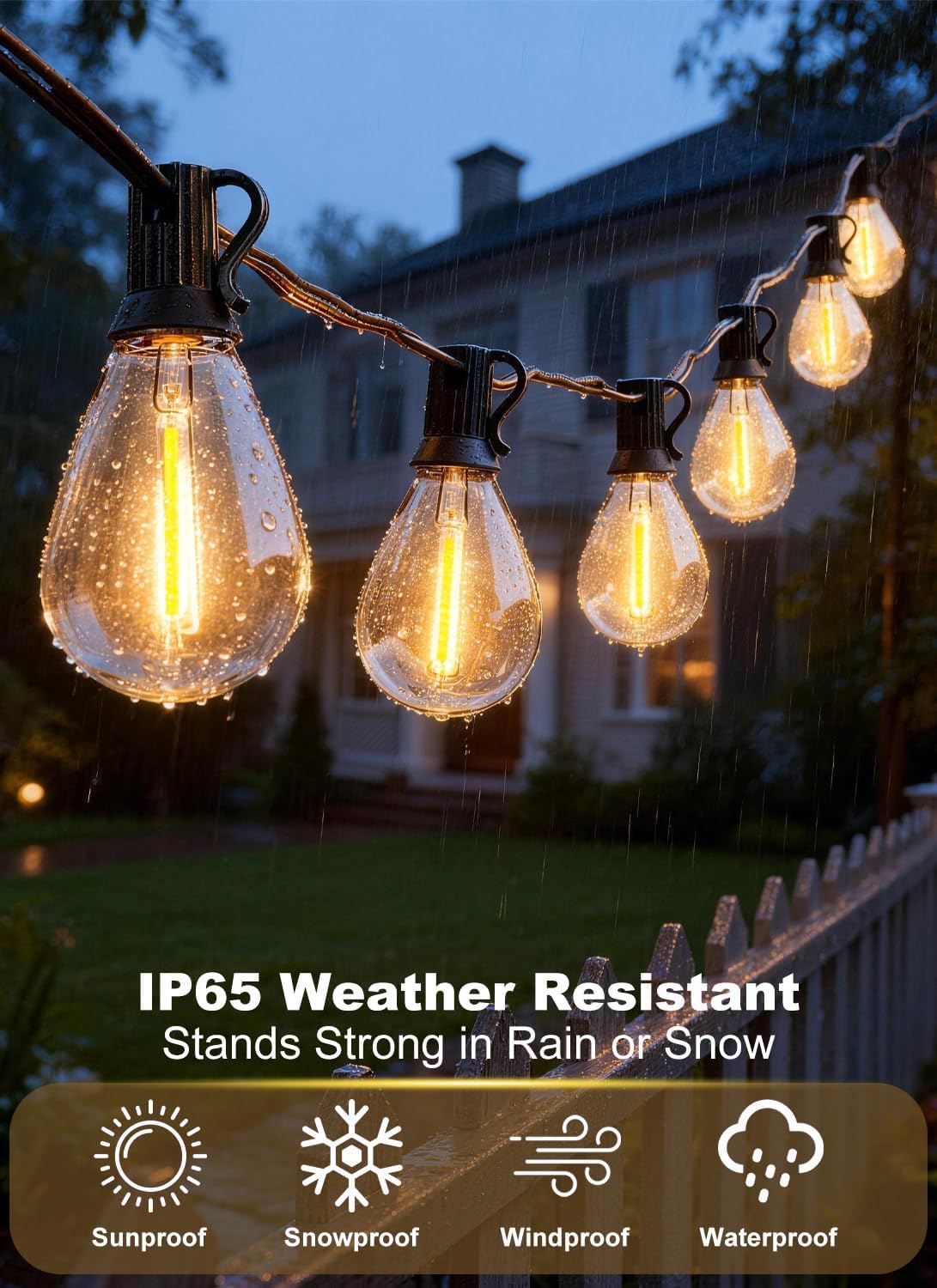 200FT Shatterproof S11 Outdoor Patio String Lights