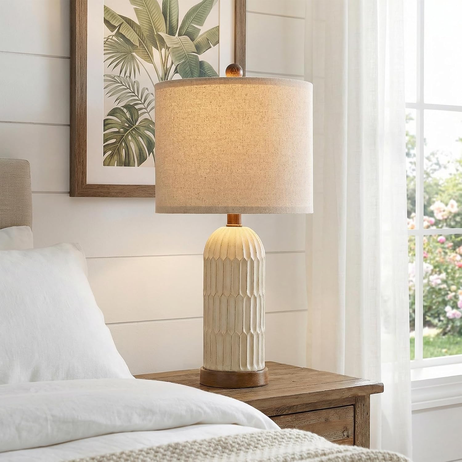 Farmhouse USB Charging Table Lamps 2 Pack