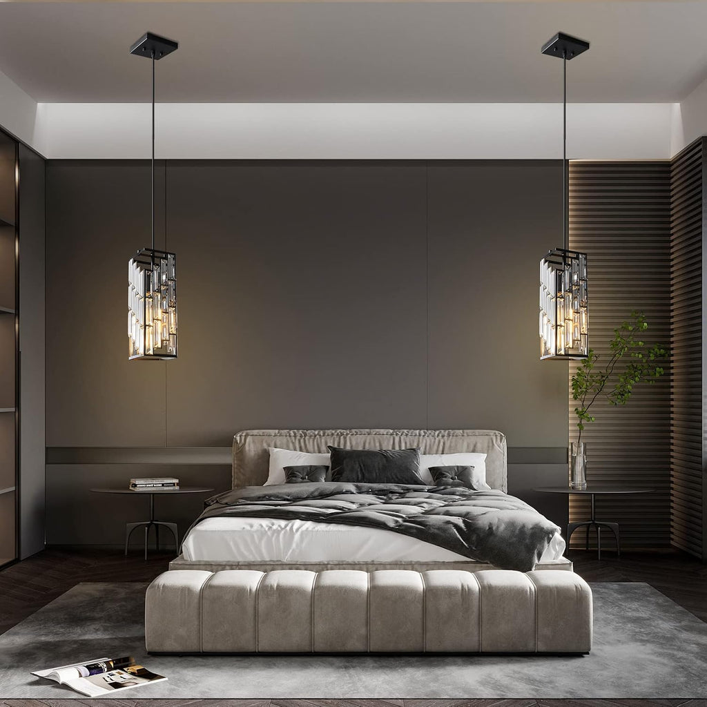 Black Crystal Pendant Lights 3 Pack