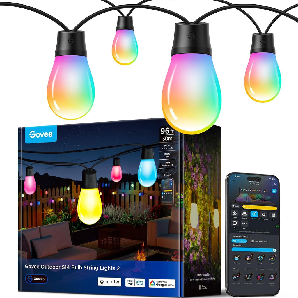 Smart RGBIC S14 Patio String Lights
