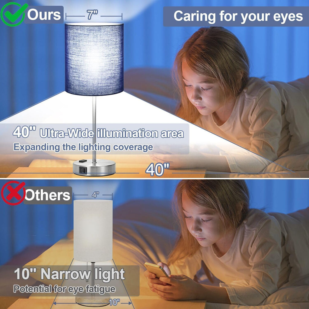 Touch USB AC Outlet Dimmable Table Lamps 2 Pack