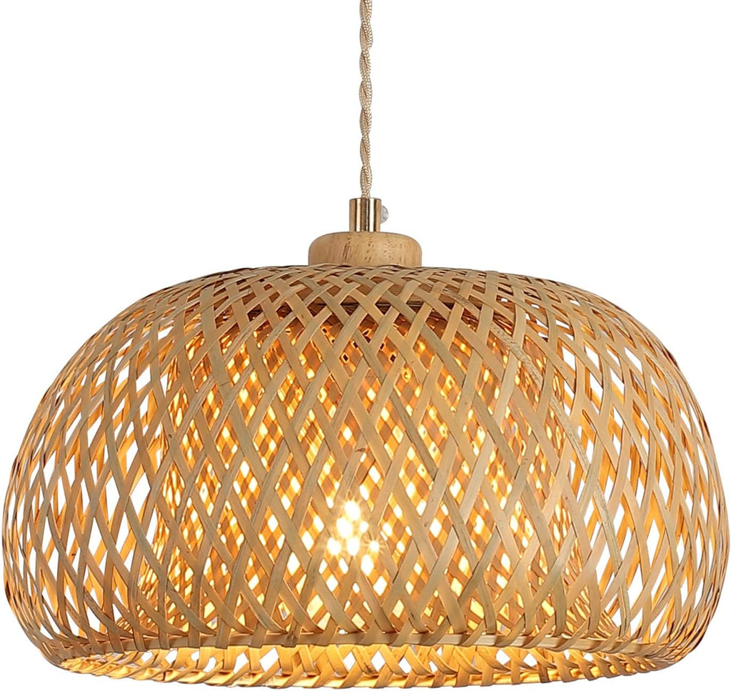 Bamboo Boho Basket Pendant Light