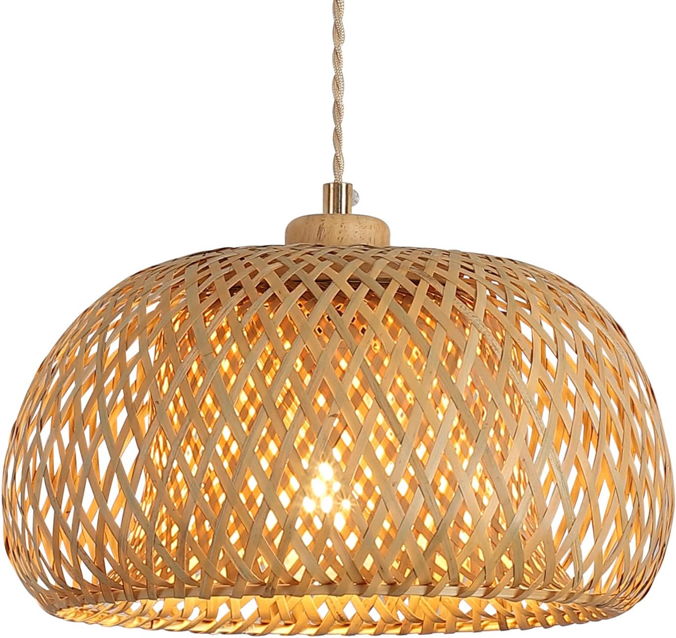 Bamboo Boho Basket Pendant Light