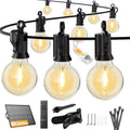 108FT Solar Remote Dimmable Patio String Lights