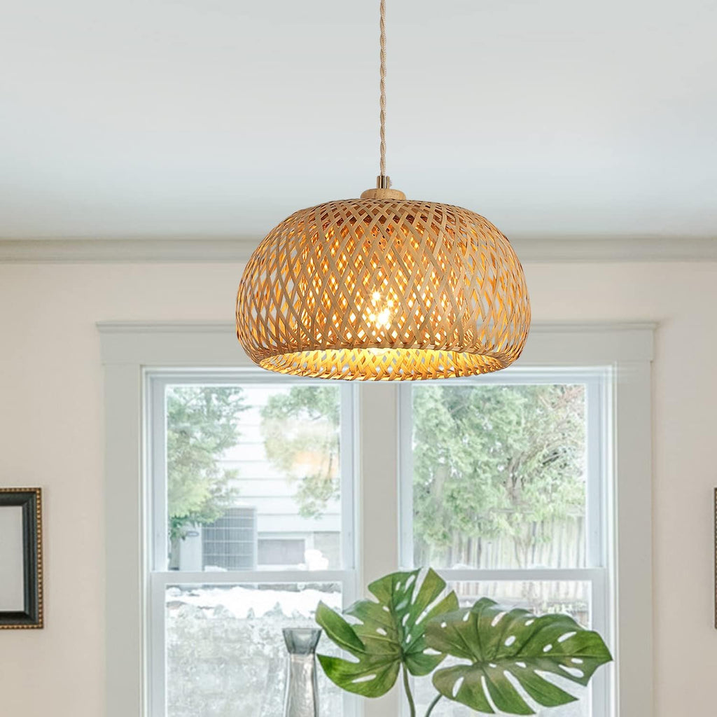 Bamboo Boho Basket Pendant Light