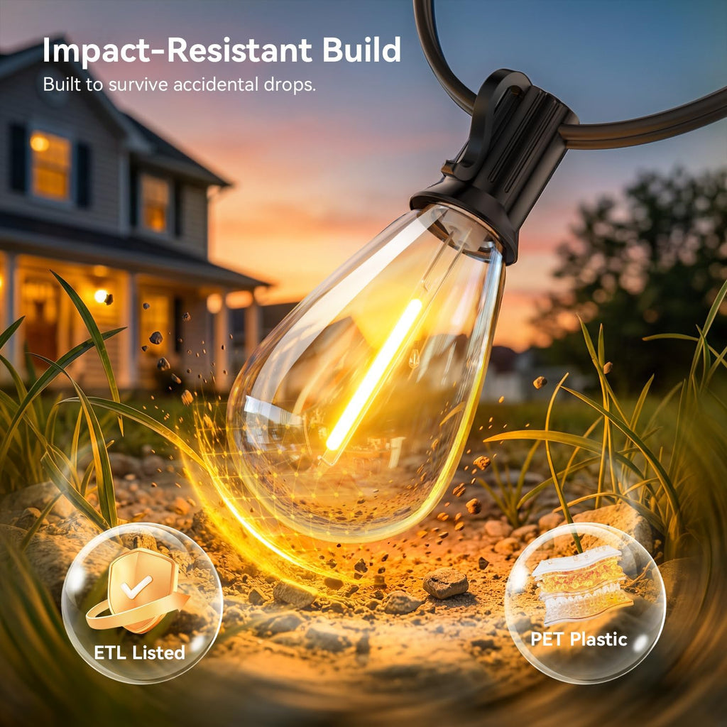 200FT Remote Dimmable Patio String Lights