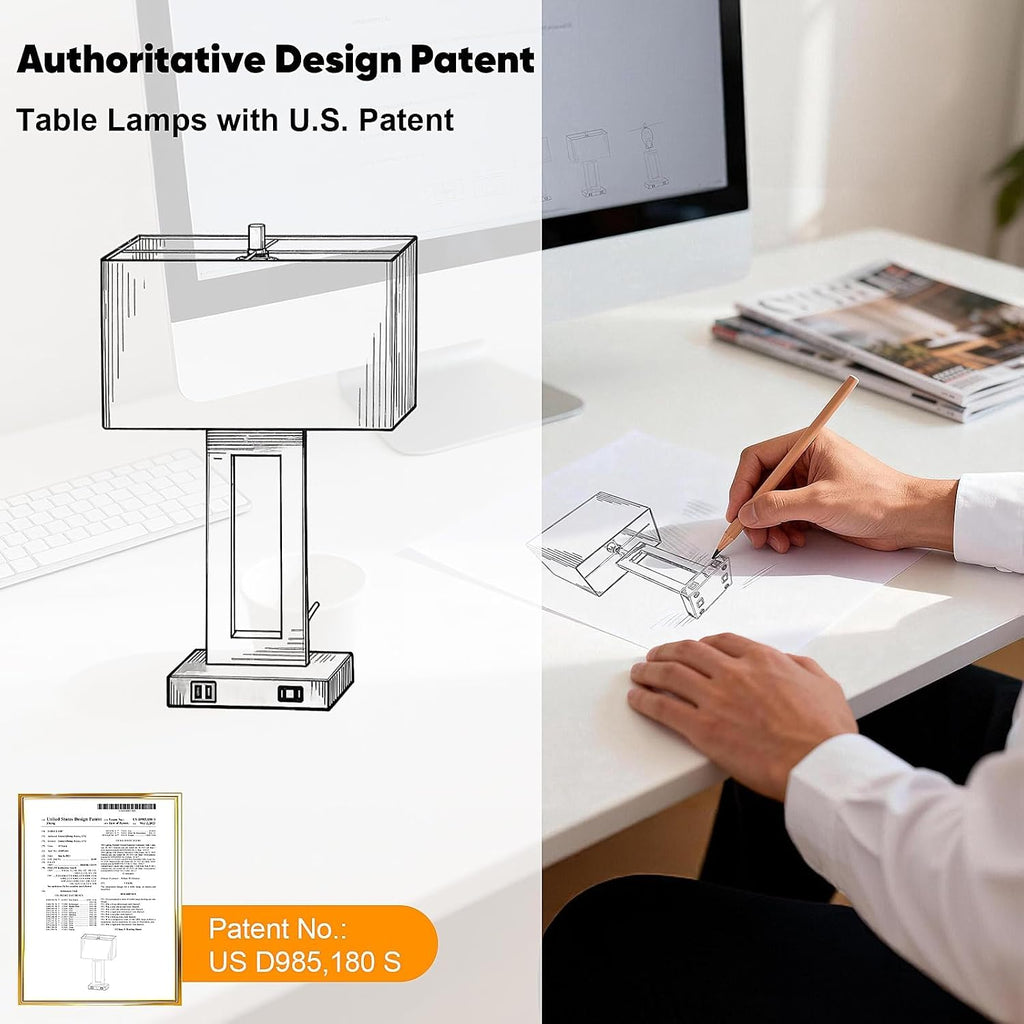 Touch Dimmable Fabric Table Lamps 2 Pack