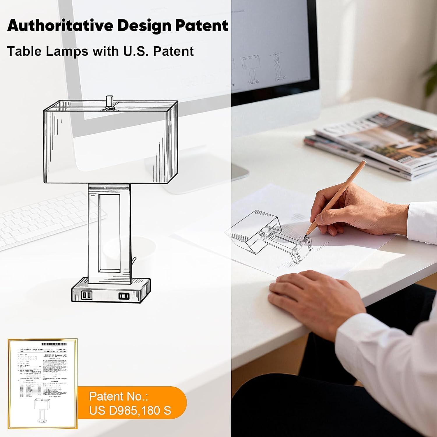 Touch Dimmable Fabric Table Lamps 2 Pack