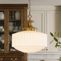 Brass Milk Glass Vintage Pendant Light