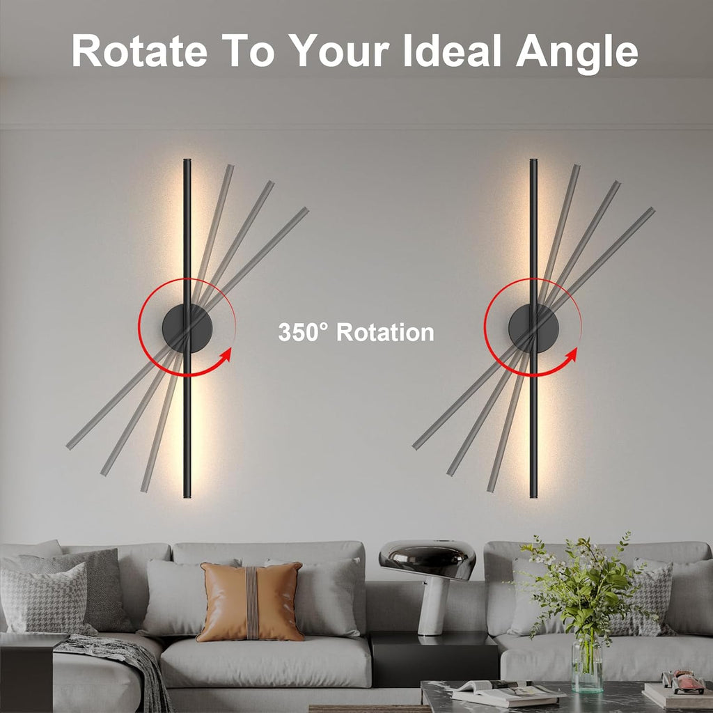 360° Rotatable Rechargeable Wall Sconces 2 Pack