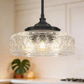 Black Glass 3-Light Farmhouse Pendant Light