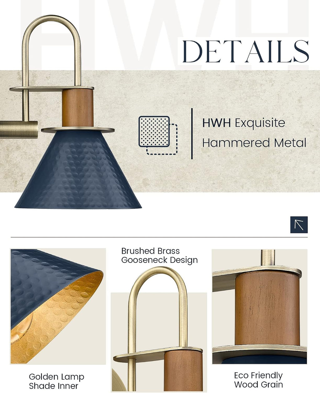 Navy Blue Industrial Wall Sconce