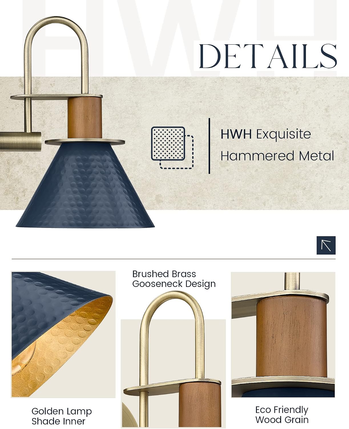 Navy Blue Industrial Wall Sconce