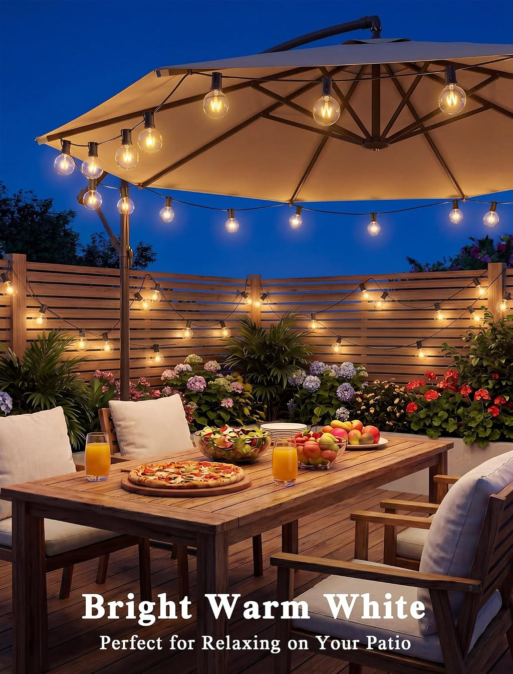 Black Waterproof G40 Globe String Lights 50FT