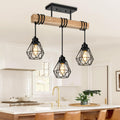 Wood Metal Farmhouse Pendant Light Fixture