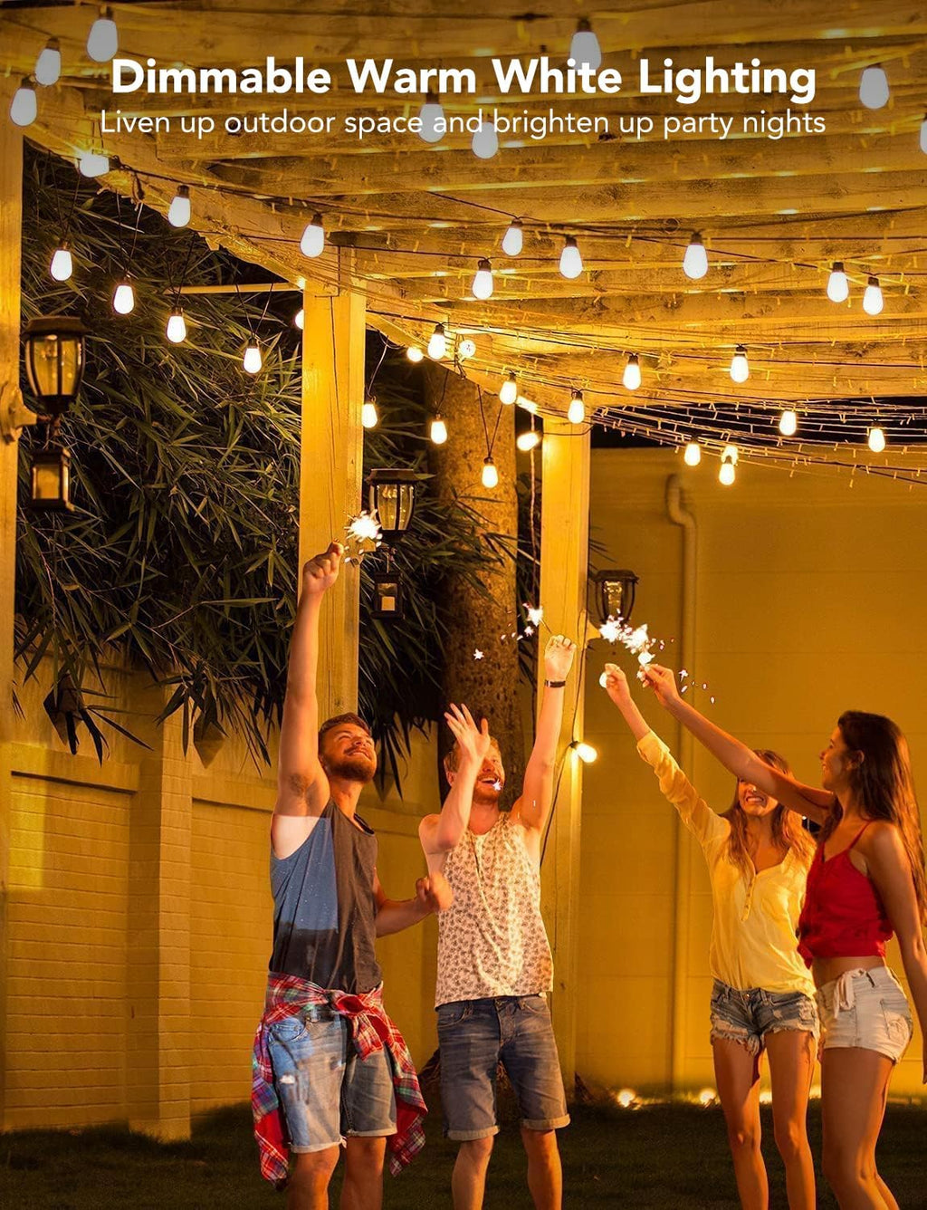 48FT App Control RGBIC Smart Outdoor String Lights H7015