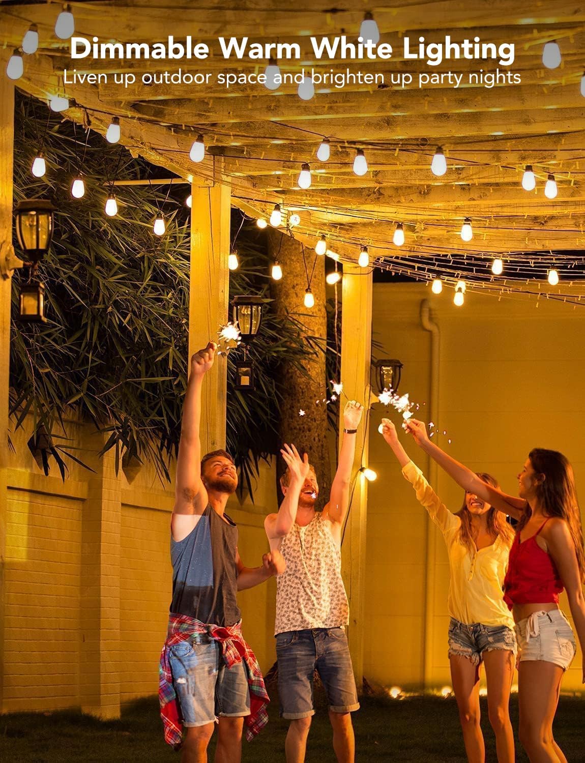 48FT App Control RGBIC Smart Outdoor String Lights H7015