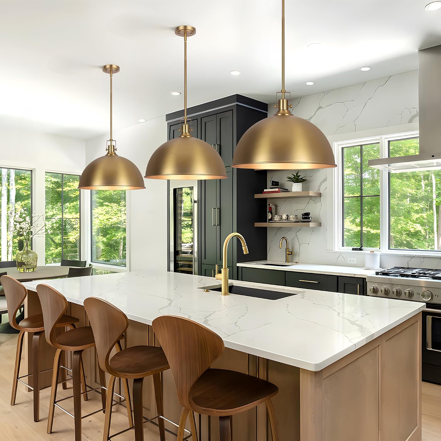Gold Dome Farmhouse Pendant Light