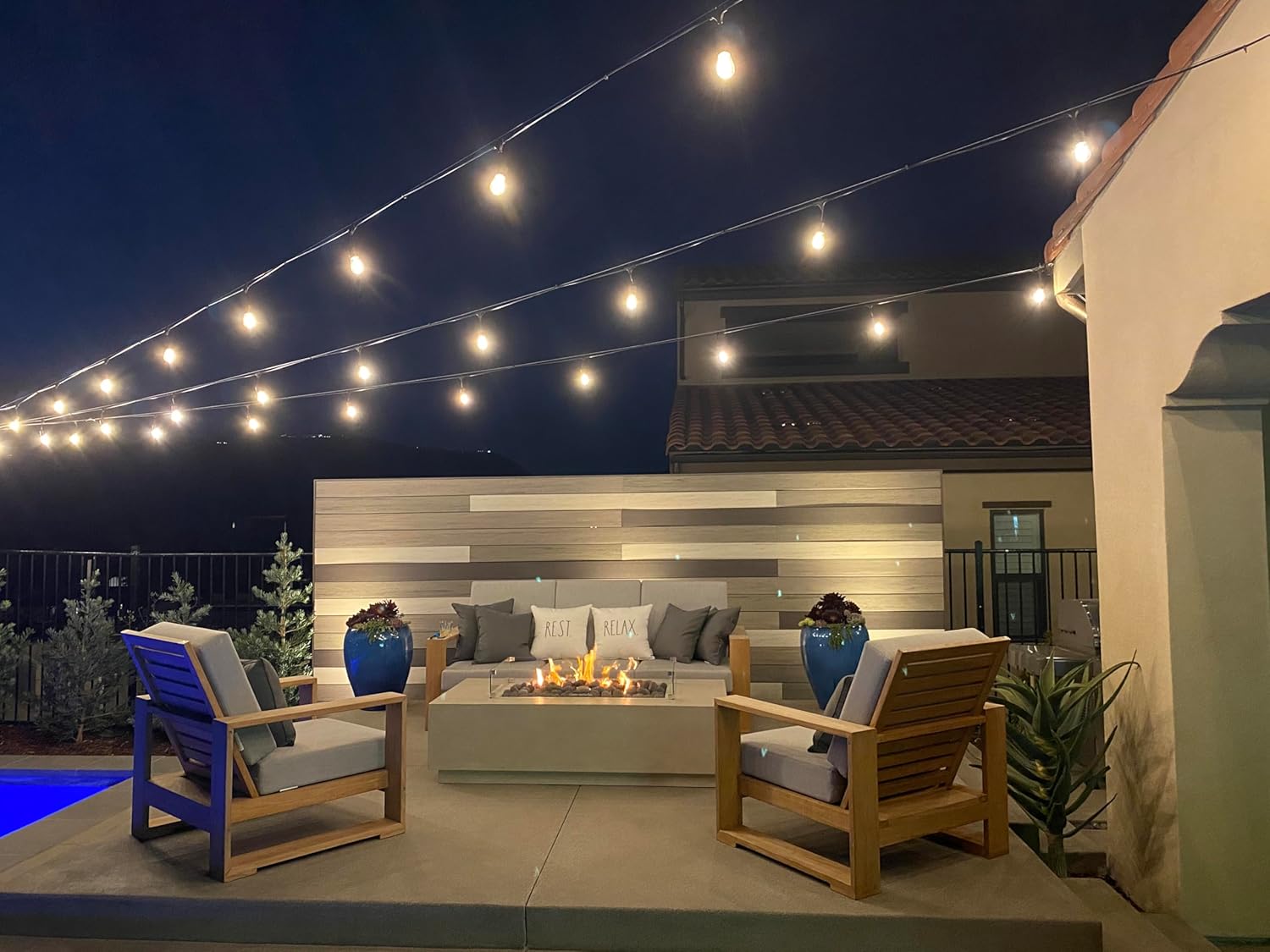 48FT Commercial Dimmable Vintage Patio String Lights