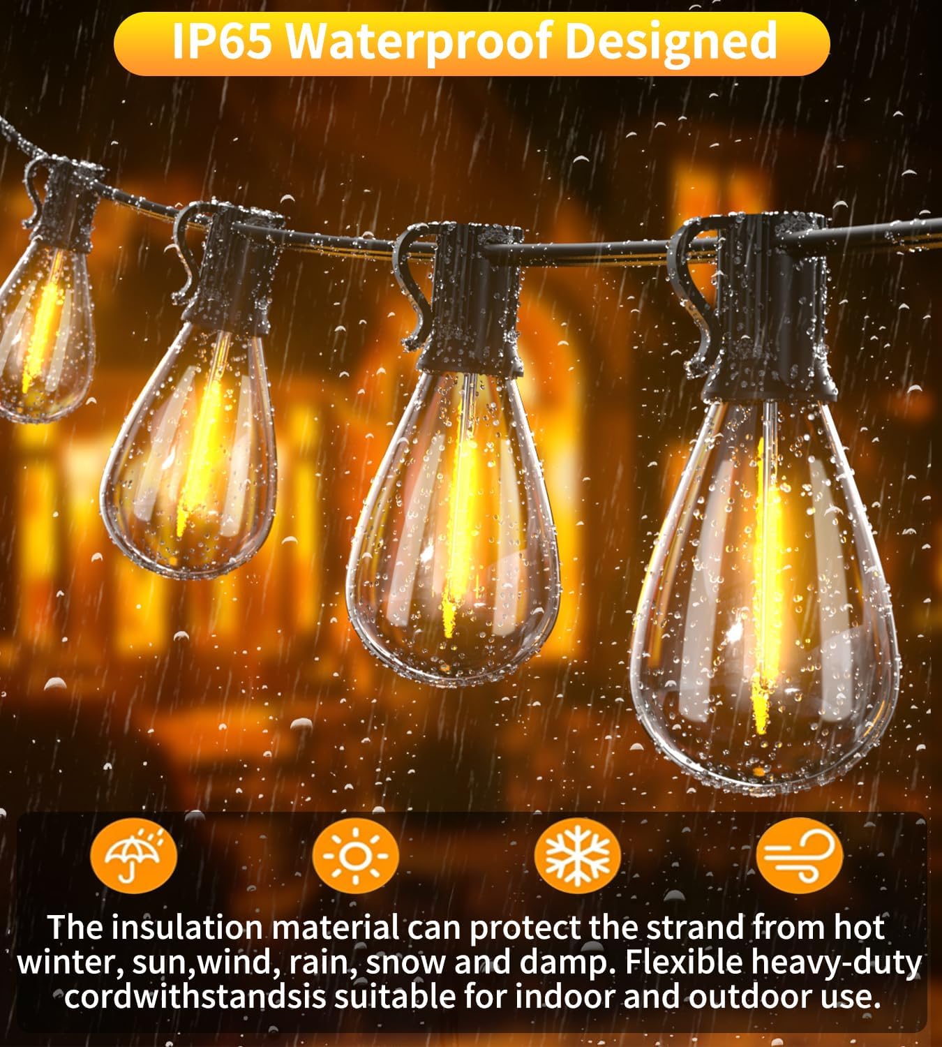 200FT S11 Waterproof Patio String Lights