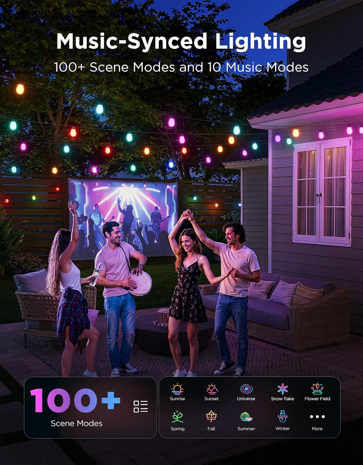 Smart RGBIC S14 Patio String Lights